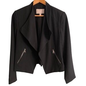 Banana Republic Sz 6P Black Moto Blazer Jacket Office Minimal Corpcore Edgy